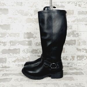 NEW BOC By Born Tall Chesney Black Faux Leather Boots W871